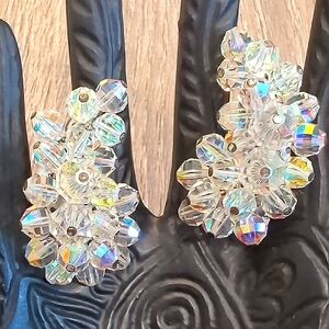 Vintage Laguna Aura Borealis Clip On Earrings